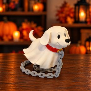 Floating Ghost Dog - Optical Illusion Halloween Decor - Dog Lover Gift - 3D