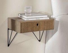 SKLUM Glai Floating Bedside Lockers - Pair (Ash Wood)