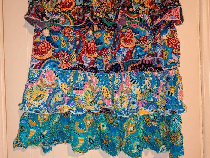 Stunning tiered multi colored floral midi skirt from Pretty Little Thing