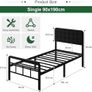 3ft Single Bed Frame with Upholstered Headboard and Footboard Image 2