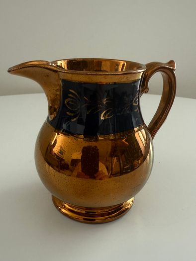 Antique Victorian Staffordshire Copper Lustreware Collection. 5 Pieces