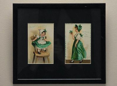 Vintage Irish Postcards  The Wearing of the Green  Framed Wall Art