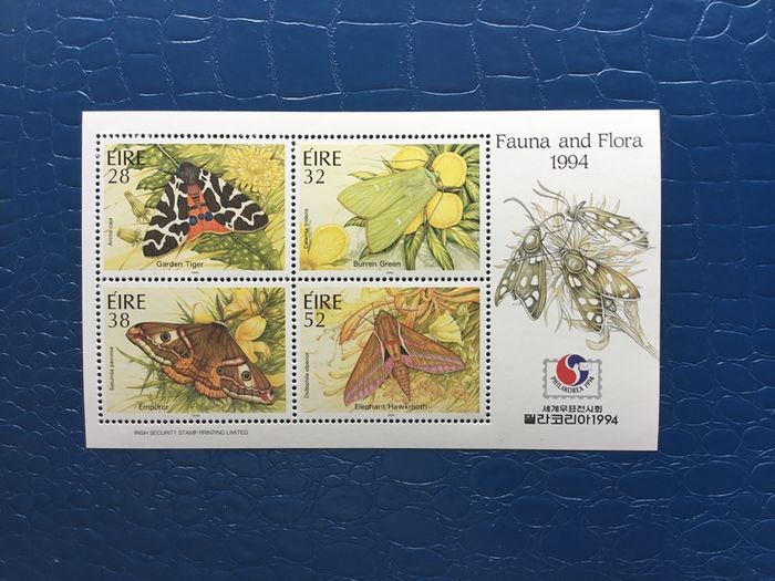 Irish stamps, 1994 mini sheet- Moths