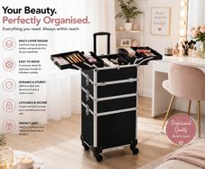 Professional Rolling Makeup & Beauty Case on Wheels