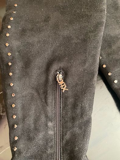 XTI Black Faux Suede Over The Knee Boot.