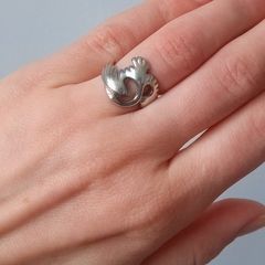 Vintage Children of Lir swan sterling silver ring size L