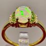 Ethiopian Opal, Tsavorite Garnet & White Zircon Ring Image 6