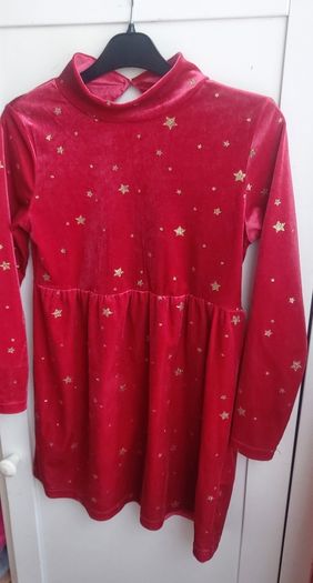 Girls Red Velvet Dress