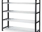 New Light Stable 4 Tier Shoe Rack Black Amazing Cabinet 8 Pairs Shoes #1257