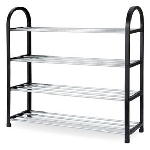 New Light Stable 4 Tier Shoe Rack Black Amazing Cabinet 8 Pairs Shoes #1257