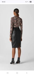 Whistles - Kel Genuine Leather Pencil Skirt - Black - UK 8 - BNWT RRP 249