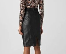 Whistles - Kel Genuine Leather Pencil Skirt - Black - UK 8 - BNWT RRP 249