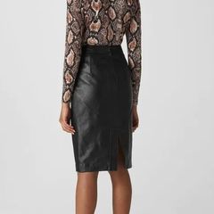 Whistles - Kel Genuine Leather Pencil Skirt - Black - UK 8 - BNWT RRP 249