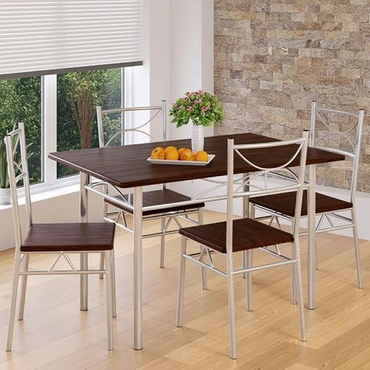 5-Piece Dining Set Table & 4 Chairs