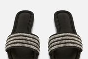 BRAND NEW Black Diamante Sandals: Size 5