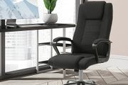 Office Chair with Rocking Function, Headrest, Ergonomic Desk Chair Swivel, Height-Adjustable Linen Touch Black