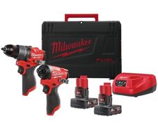 Milwaukee M12 FUEL Drill & Impact Driver 2 x 6Ah Kit - New