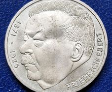 1975 Germany Silver 5 Deutsche Mark Friedrich Ebert