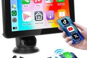Wireless Carplay Screen Portable Car Stereo Android Auto Screen, Rimoody 7 Inch Touch Screen Portable Car play Bluetooth FM Transmitter Mirror Link Voice control AUX Cable