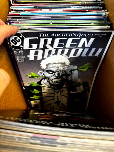DC, Marvel Long Comic Box w 290 comics for Sale