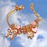 Pink Bow and Heart Adjustable Charm Bracelet Image 2