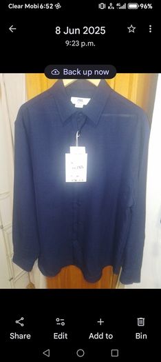 Zara Shirts 1 Black & 1 Navy