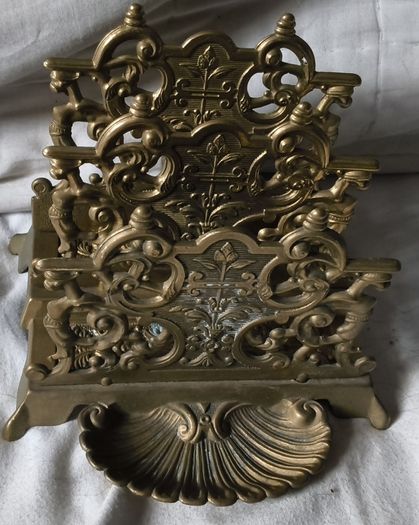 vintage collectable brass letter rack