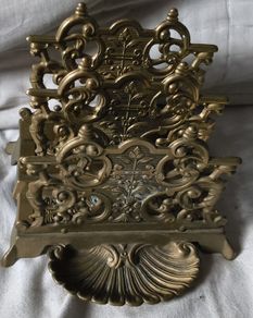 vintage collectable brass letter rack