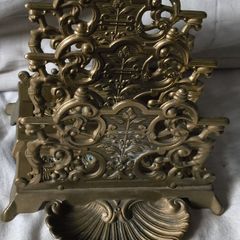 vintage collectable brass letter rack