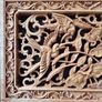 Carved decorative wooden panel, featuring birds. Image 2