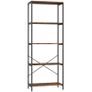 5-Tier Bookshelf, Industrial Bookcase with Metal Frame - Rustic Brown and Black Image 2