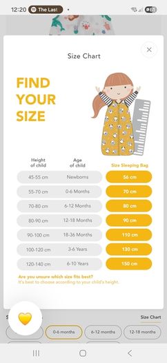 Slumbersac 90cm 0.5tog