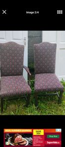 Set of 6 material covered Dining room Chairs.