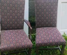 Set of 6 material covered Dining room Chairs.