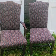Set of 6 material covered Dining room Chairs.
