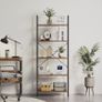 Bookcase 5 Tiers, Floor Standing Book Shelf, Wooden Shelf and Metal Frame Book Rack, Display Storage Rack Shelving Units for Living Room, Home Office - Rustic Brown Bookshelf MULTIPLE COLOURS AVAILABLE (FREE POSTAGE) Image 8
