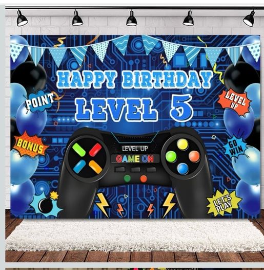 Happy Birthday Age 5 backdrop