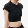ALEXANDER WANG Logo Applique Cropped T Shirt Top Size S! Image 3