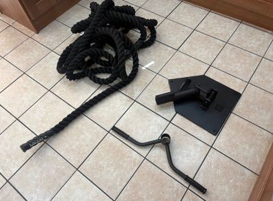 Full Commercial Olympic Landmine, Heavy 50 Foot Battle Rope And Olympic T Bar Row!!