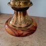 Early 20th century 4ft eastern pierced brass lamp Image 2