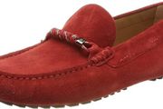 HUGO BOSS men's moccasin Leather shoes Driver_Mocc_sdbd 50472511, Dark Red605, Red 43 EU