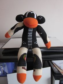 Guitar Sock Monkey Handmade Plush Toy