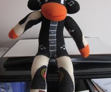 Guitar Sock Monkey Handmade Plush Toy