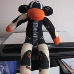 Guitar Sock Monkey Handmade Plush Toy