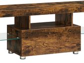 TV Cabinet with Drawer Glass Shelves for TVs up to 55 Inches Vintage Brown