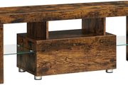 _TV Cabinet with Drawer Glass Shelves for TVs up to 55 Inches Vintage Brown
