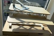 Home Office / WFH Desk Setup Desk, VIVO Sit-Stand Converter