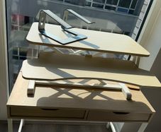Home Office / WFH Desk Setup Desk, VIVO Sit-Stand Converter