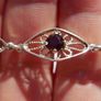 Vintage 925 Sterling Silver Natural Red Garnet Gemstone Bracelet 6,71g - lent 7" Image 10