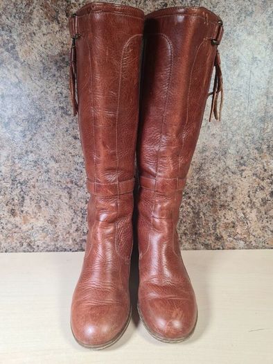 Vintage womens Dr Martens 11436 brown leather heeled riding boots knee high Size Uk 4 EU 37